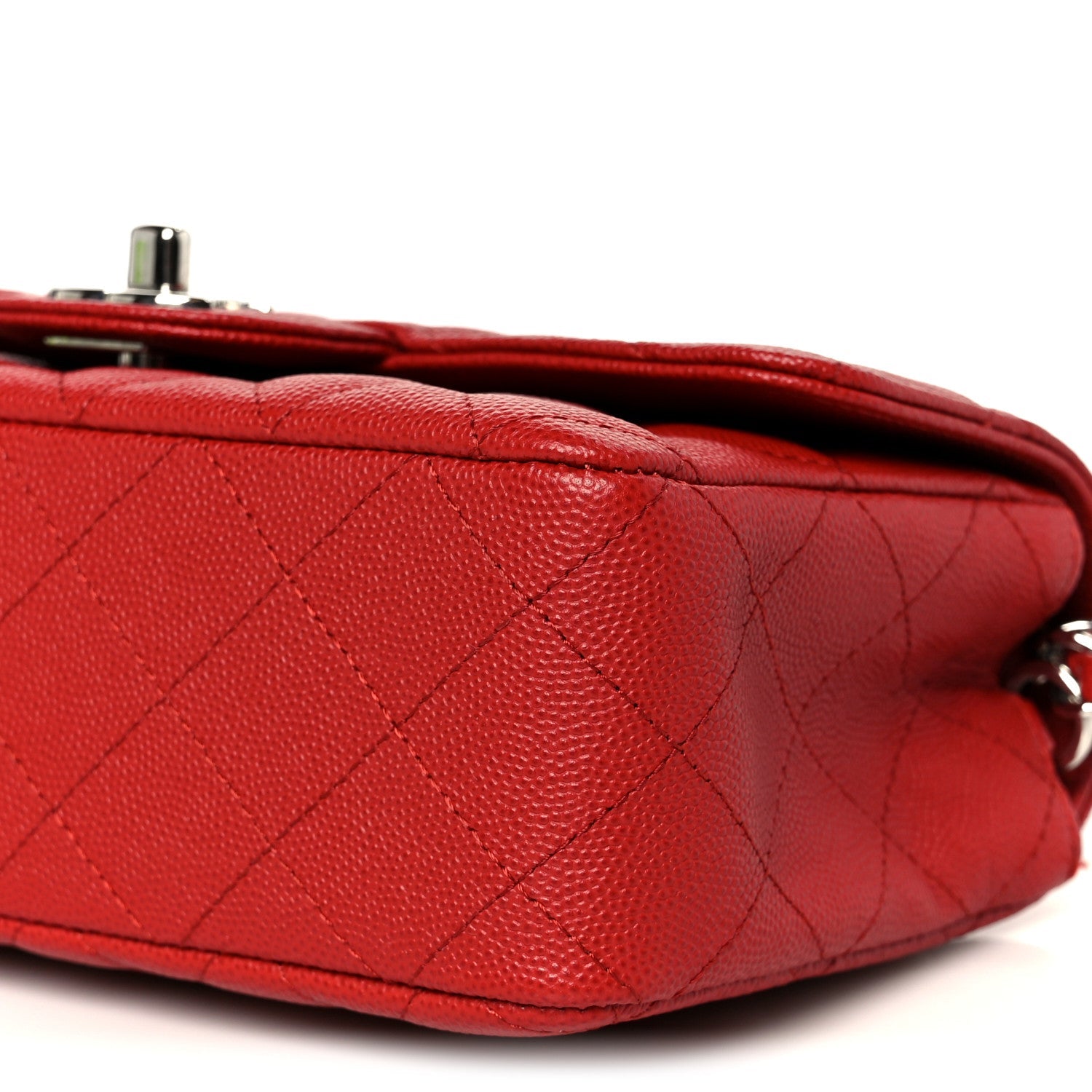 Chanel Caviar Quilted Mini Rectangular Flap Red