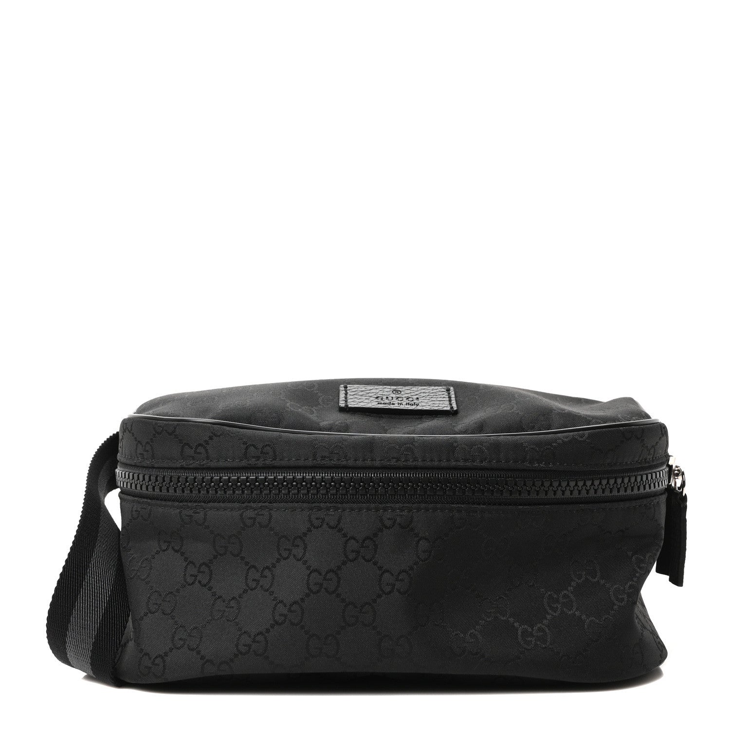 Gucci Nylon Monogram Fanny Pack Belt Bag Black