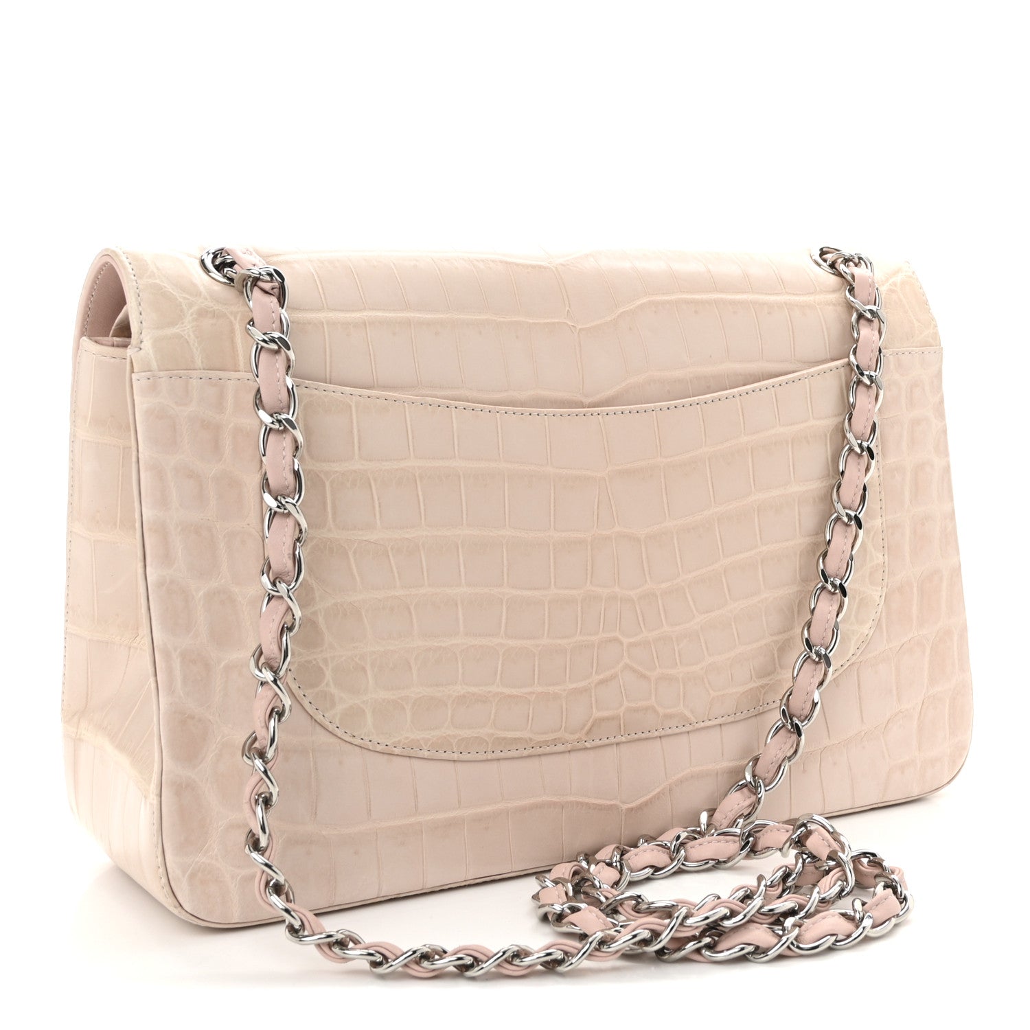 Chanel Alligator Jumbo Double Flap Light Pink