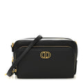 Christian Dior Grained Calfskin Caro Double Pouch Black