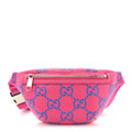 Gucci Calfskin GG Tennis Bi-Color Embossed Belt Bag Modern Fucsia Modern Blue