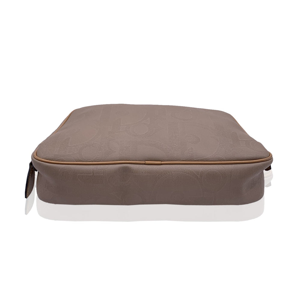 CHRISTIAN DIOR  Beige Logo Canvas Cosmetic Bag Purse