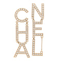 Crystal Cha-Nel Logo Drop Earrings Gold
