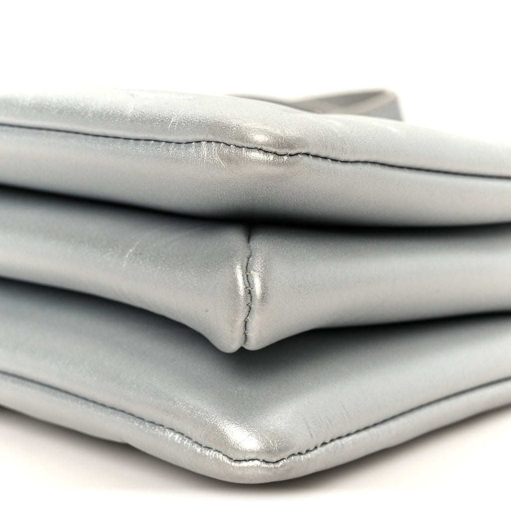 Louis Vuitton Metallic Lambskin Embossed Monogram Coussin BB Silver