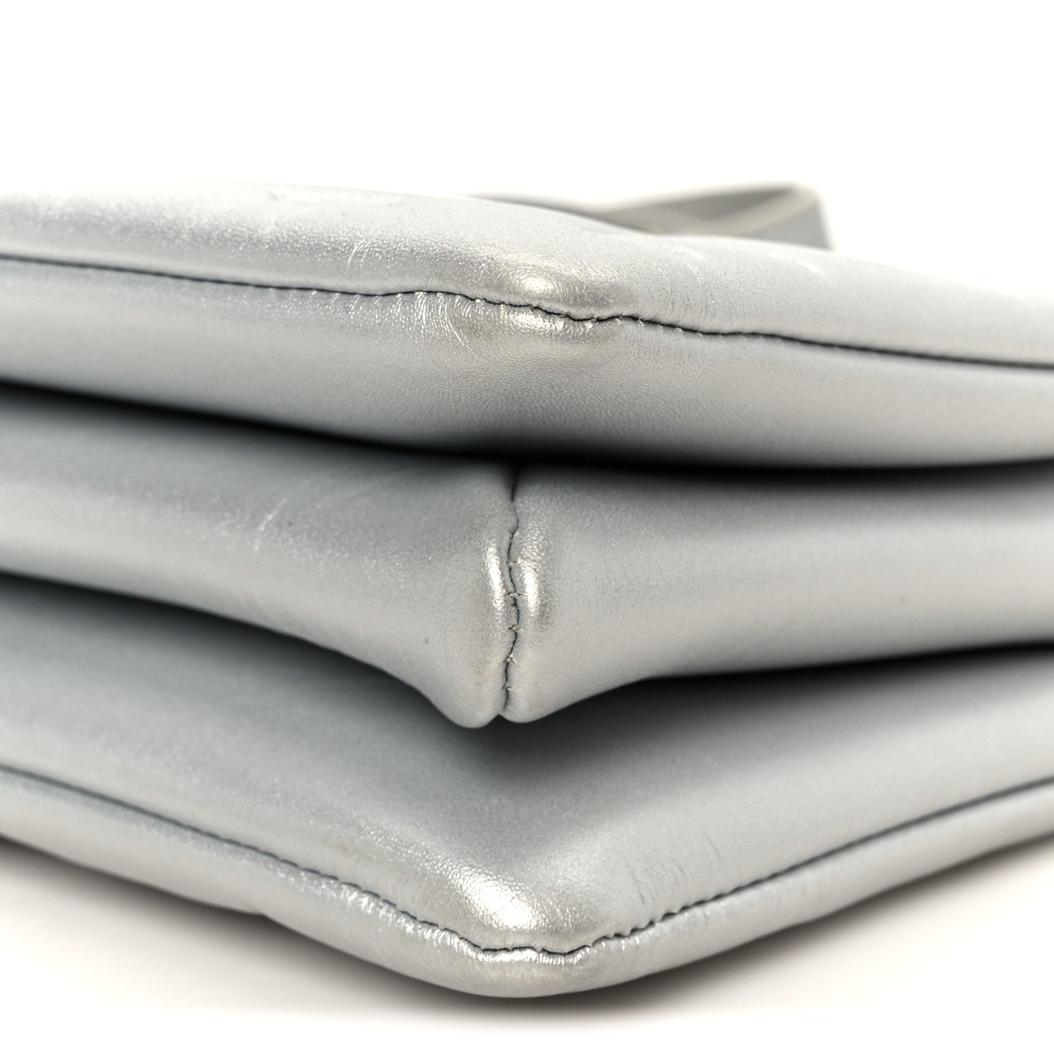 Louis Vuitton Metallic Lambskin Embossed Monogram Coussin BB Silver