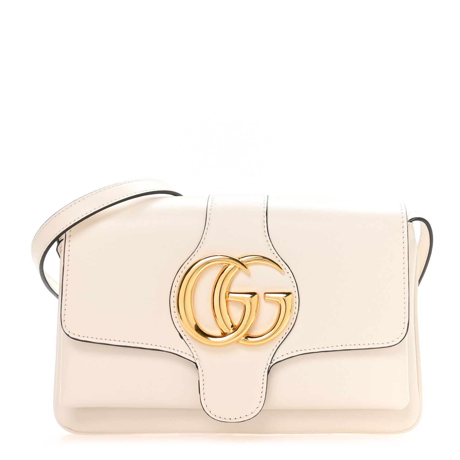 Gucci Calfskin Small Arli Flap Shoulder Bag Mystic White