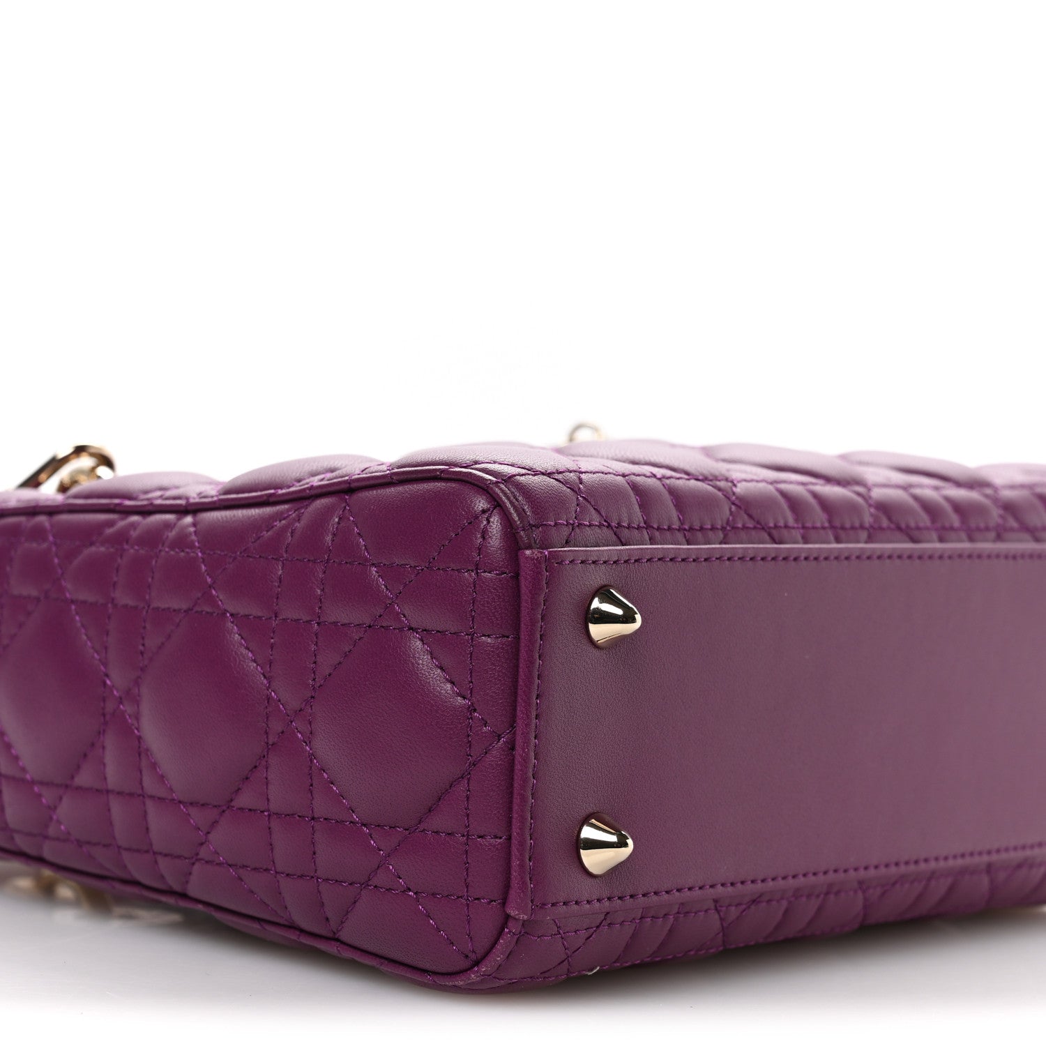 Christian Dior Lambskin Cannage Small My ABCDior Lady Dior Purple