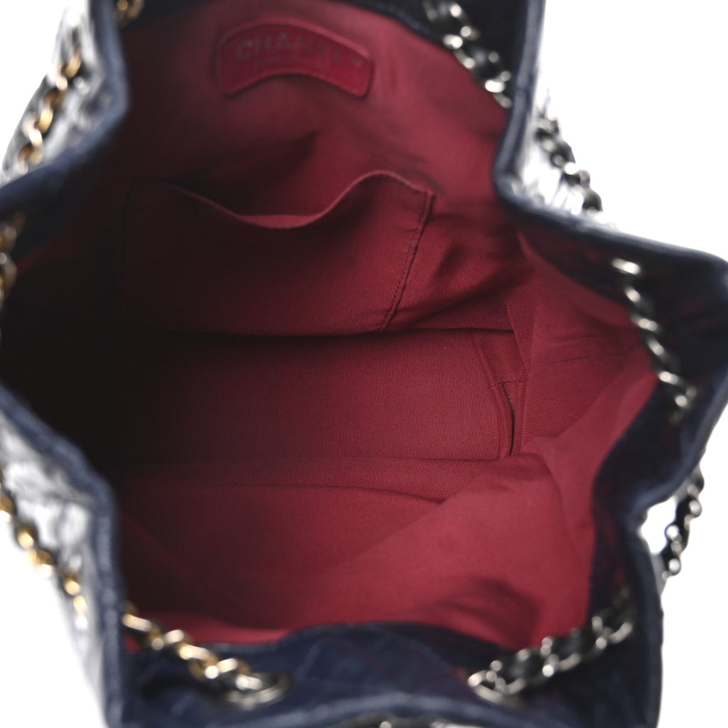 Chanel Aged Calfskin Quilted Small Gabrielle Backpack Blue Black