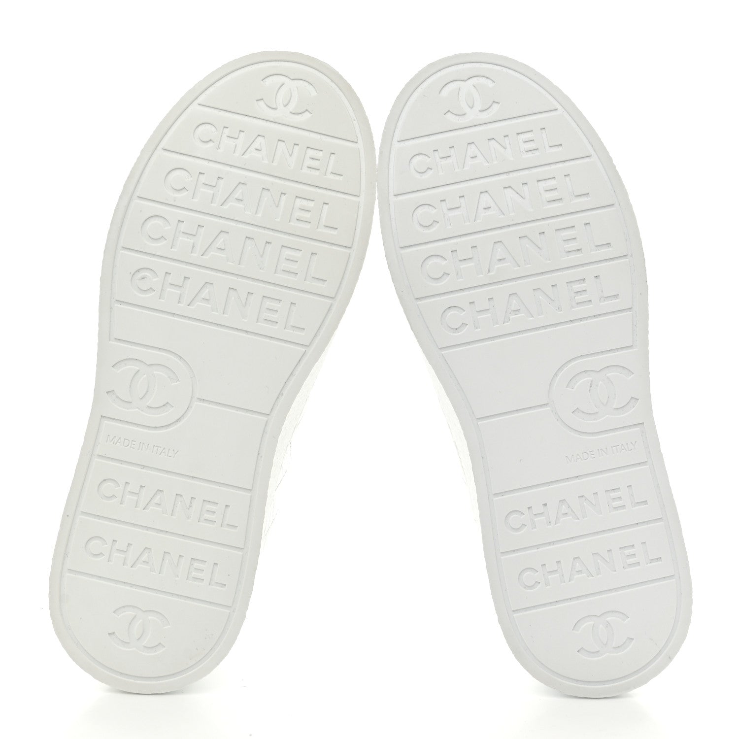 Crumpled Lambskin Patent Cap Toe CC Stitched Sneakers 35.5 White Black