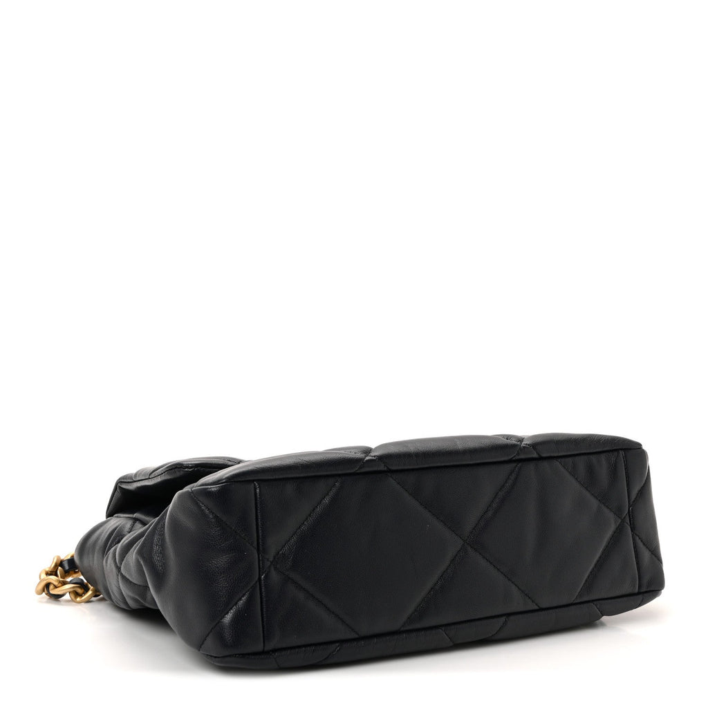 Chanel Goatskin Quilted Large Chanel 19 Flap Navy Blue