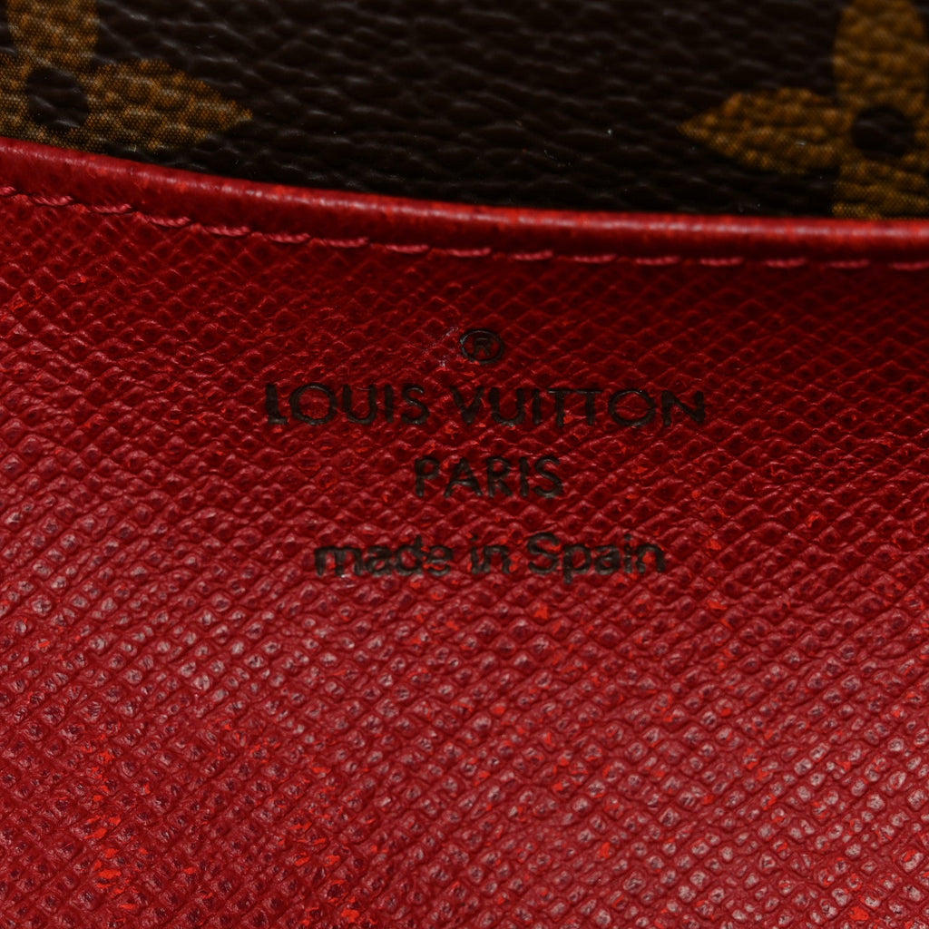 Louis Vuitton Monogram Emilie Wallet Red