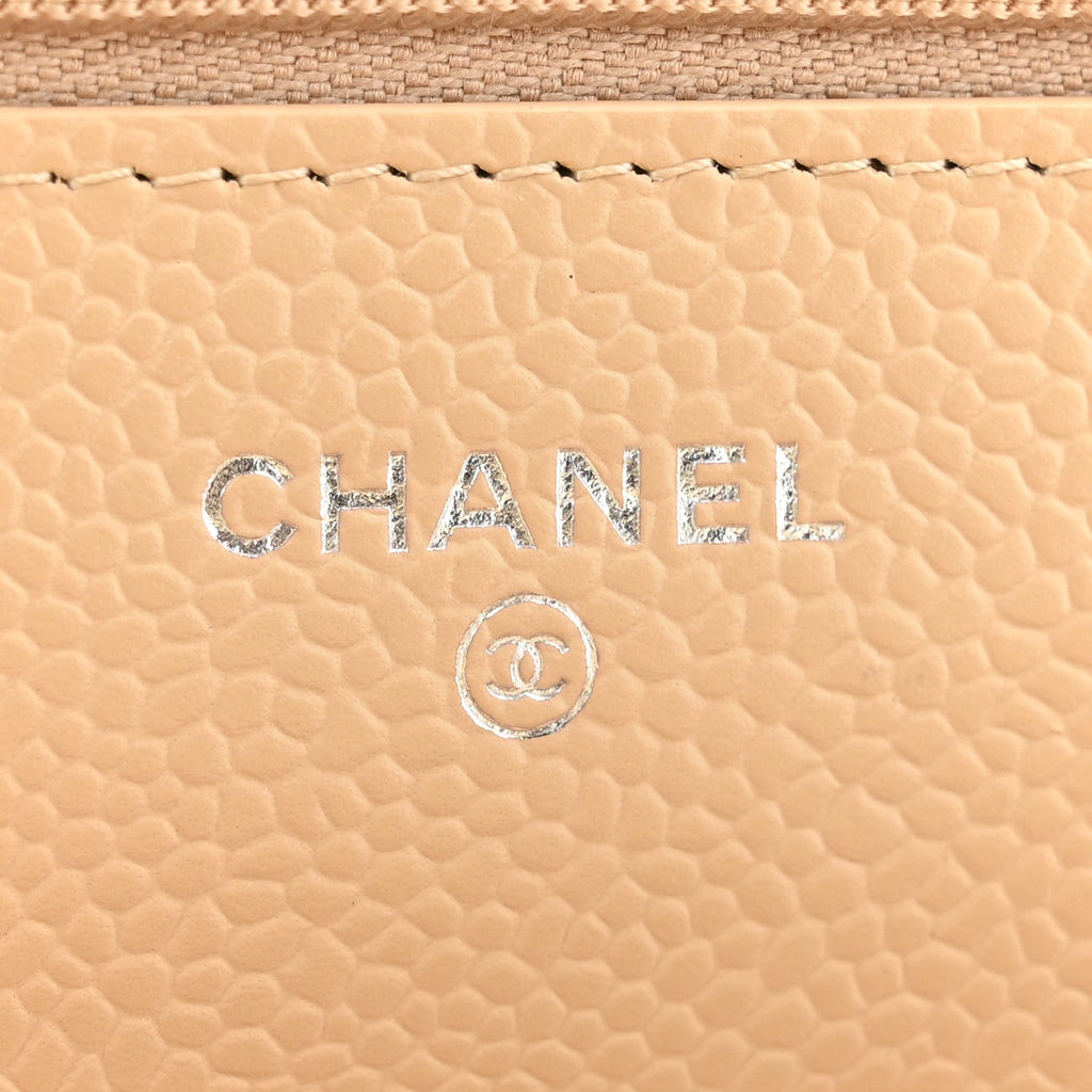 Chanel Caviar Quilted Wallet on Chain WOC Beige