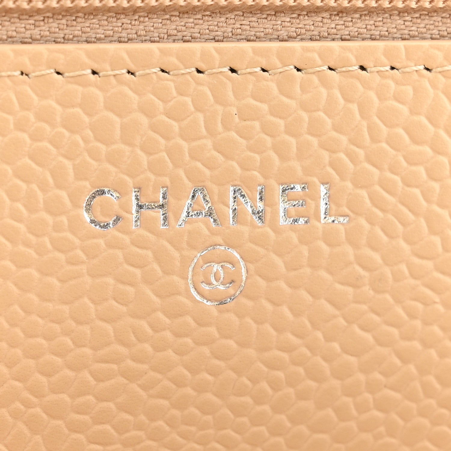 Chanel Caviar Quilted Wallet on Chain WOC Beige