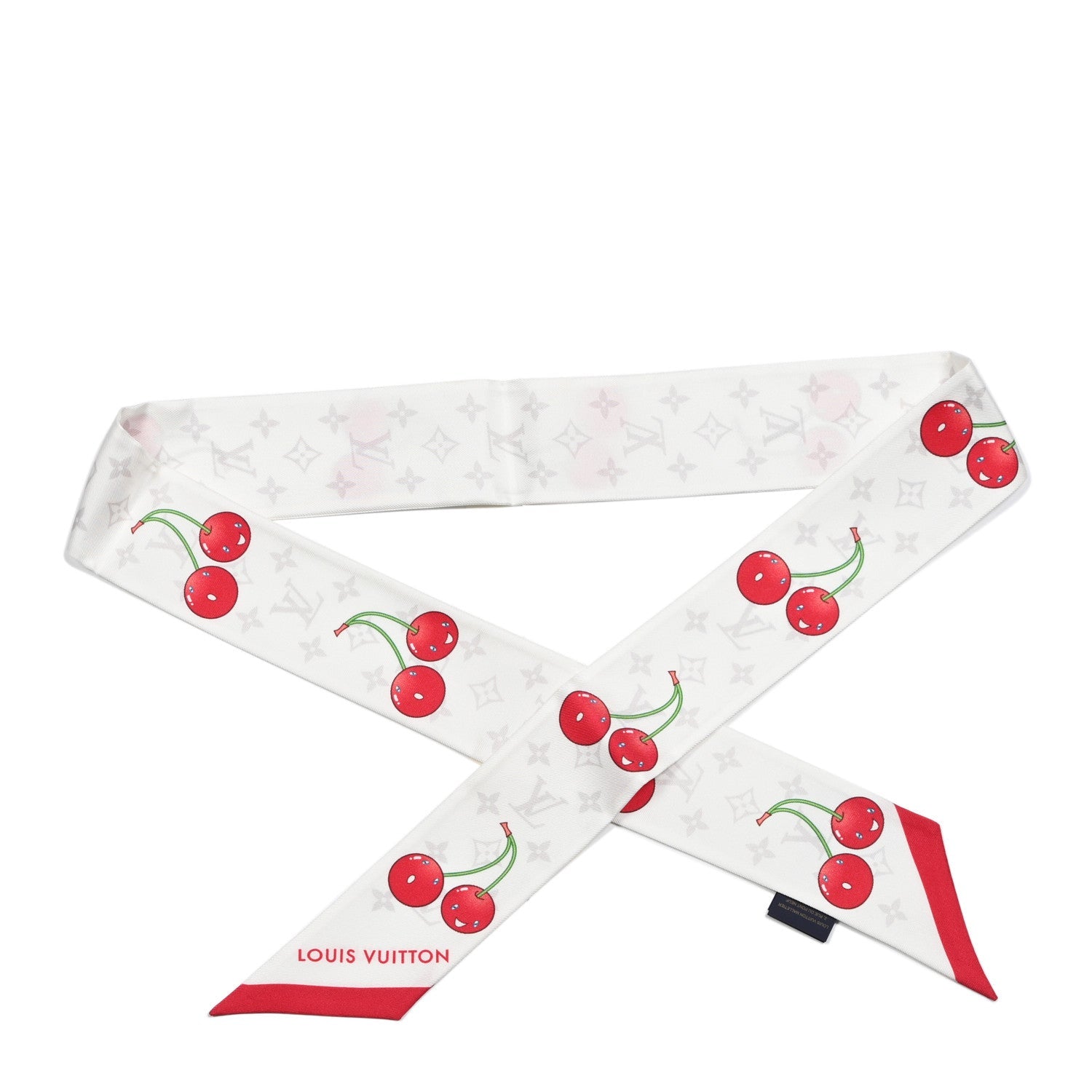 Louis Vuitton LV X TM Silk Monogram Cerises Bandeau White