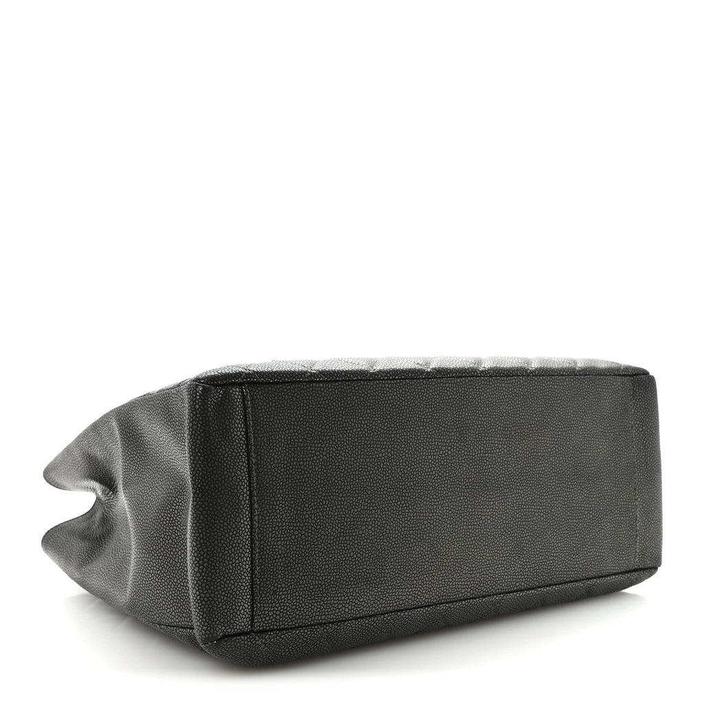 Chanel Caviar Quilted Grand Shopping Tote GST Dark Silver