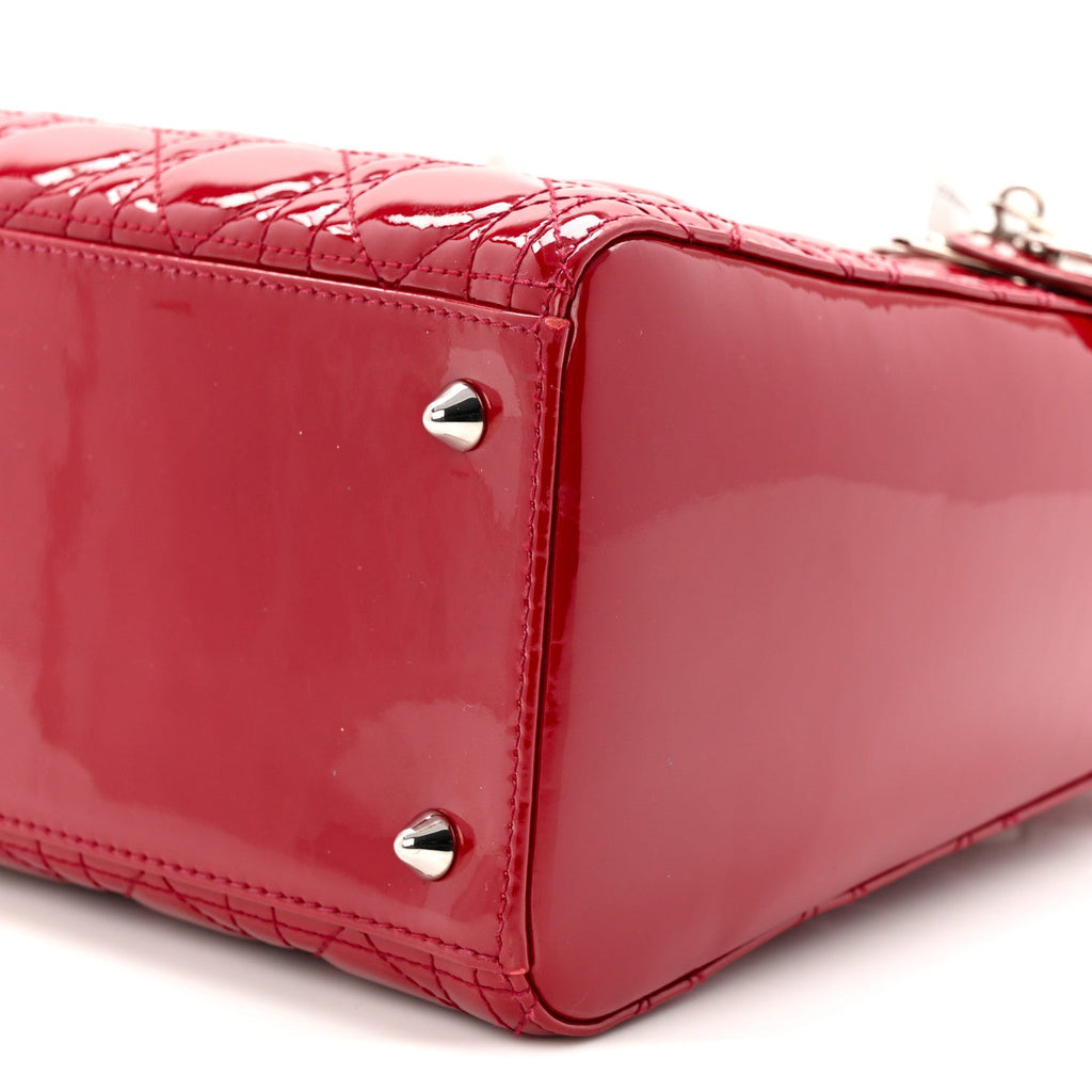 Christian Dior Patent Cannage Medium Lady Dior Red