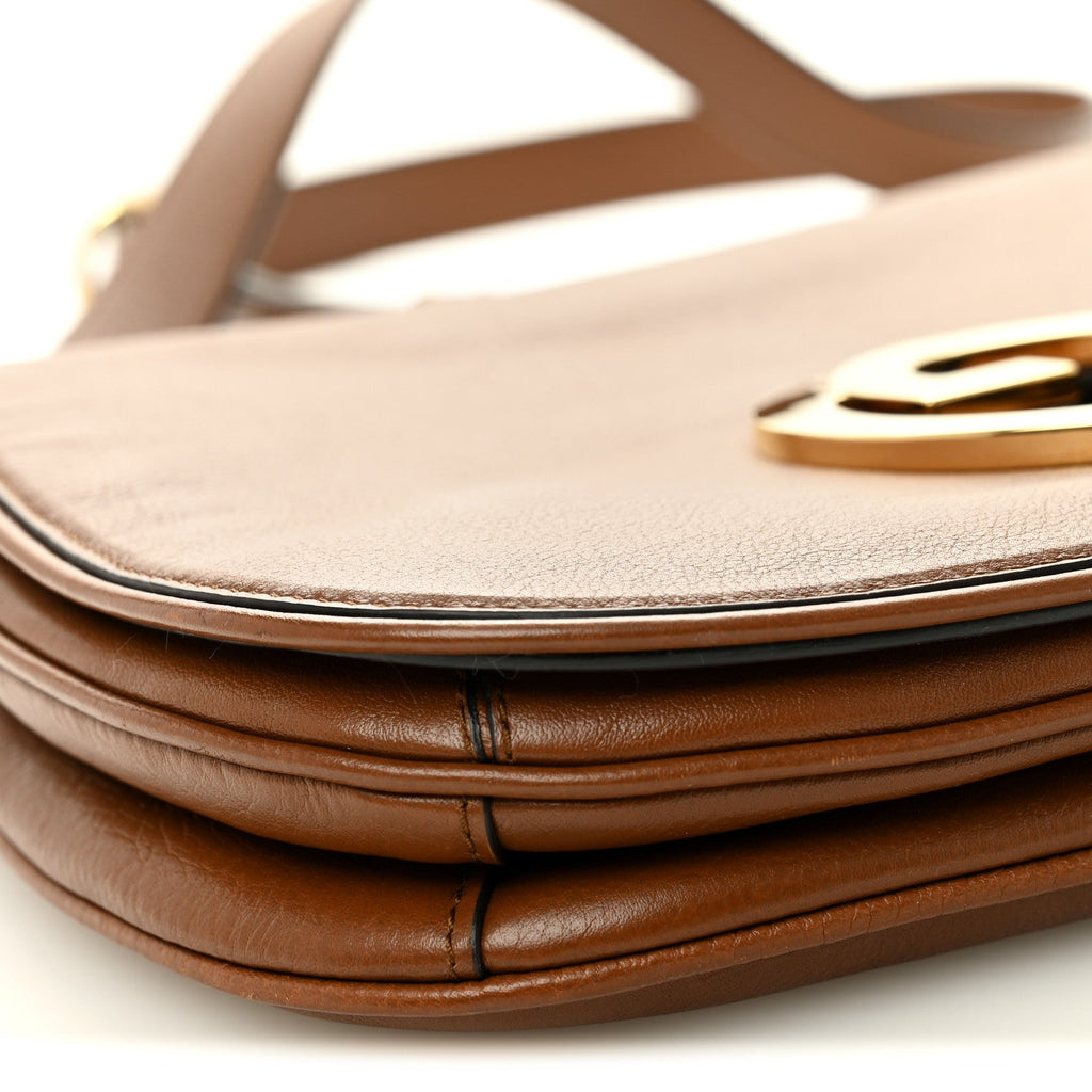 Gucci Roxy Calfskin Web Medium Blondie Shoulder Flap Bag Cuir