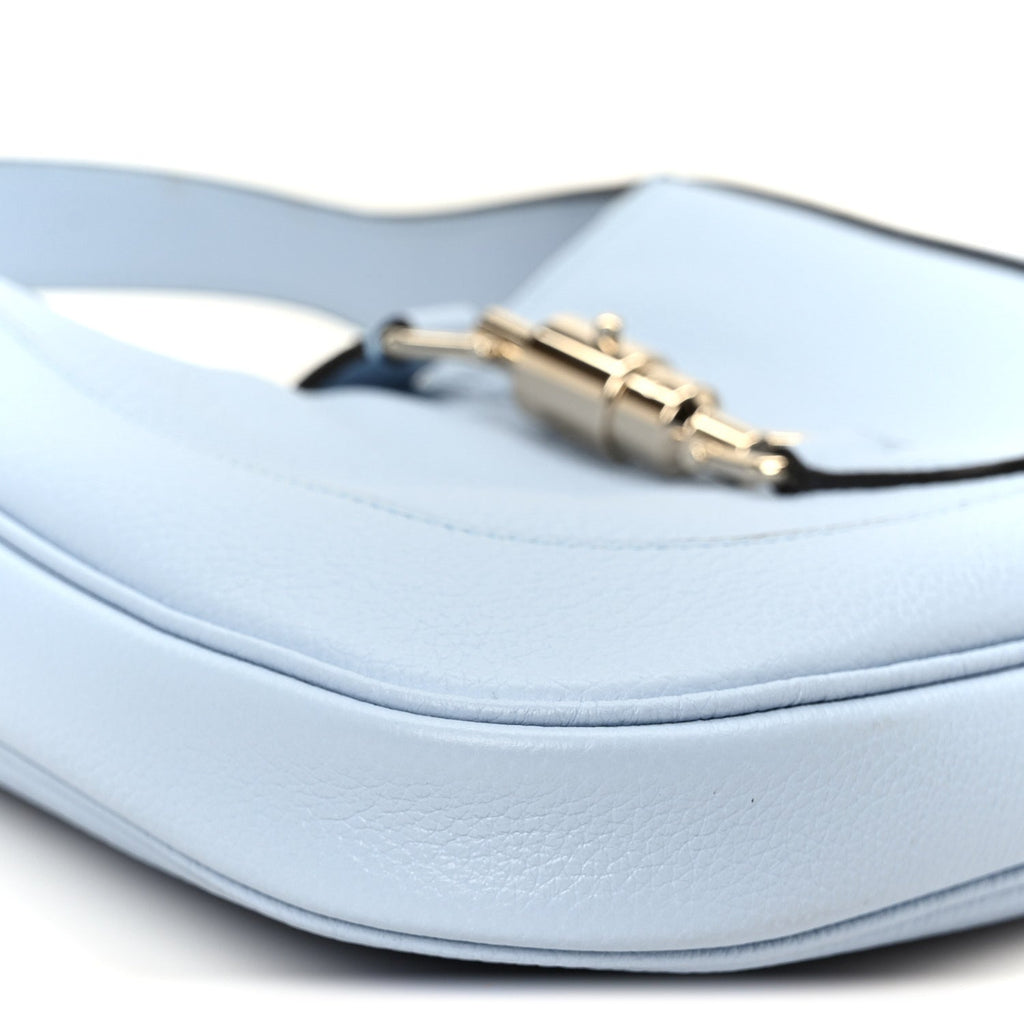 Gucci Grained Calfskin Web Medium Jackie 1961 Hobo Light Blue