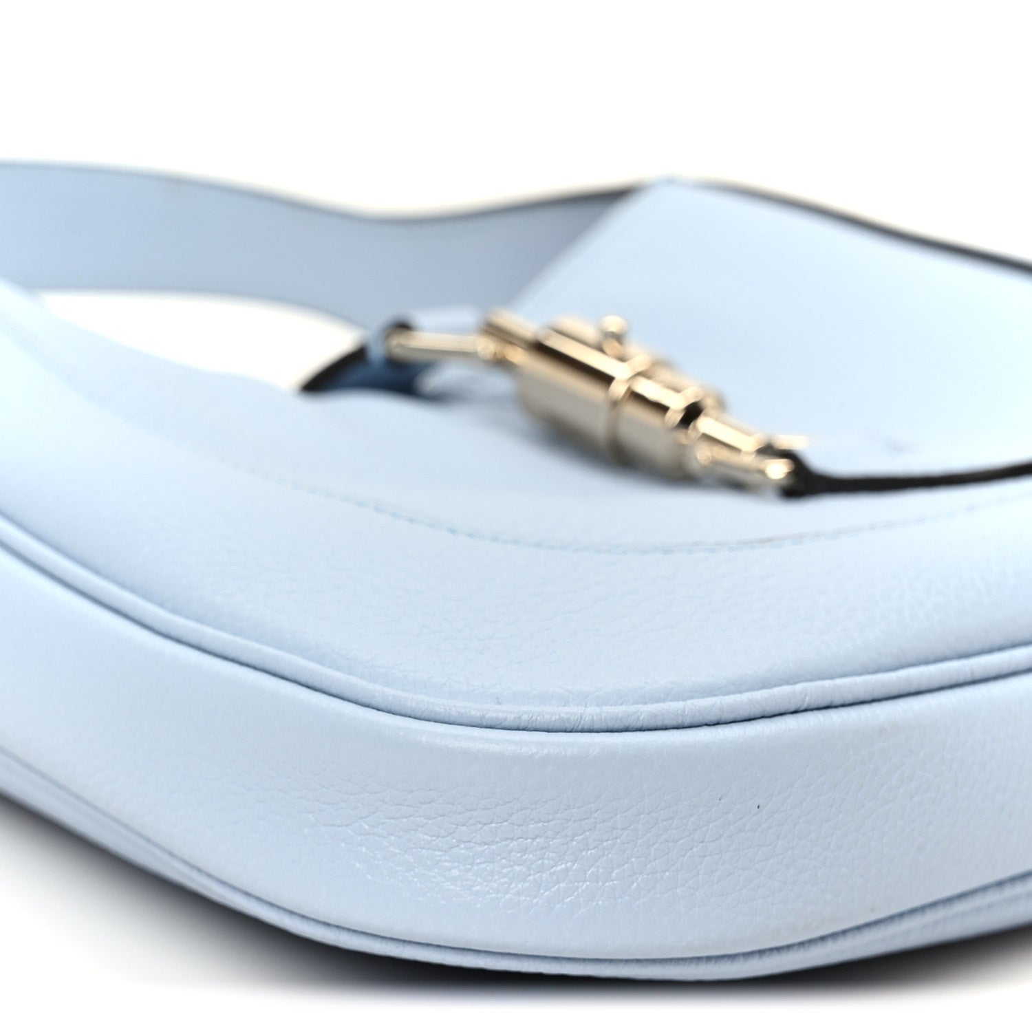 Gucci Grained Calfskin Web Medium Jackie 1961 Hobo Light Blue