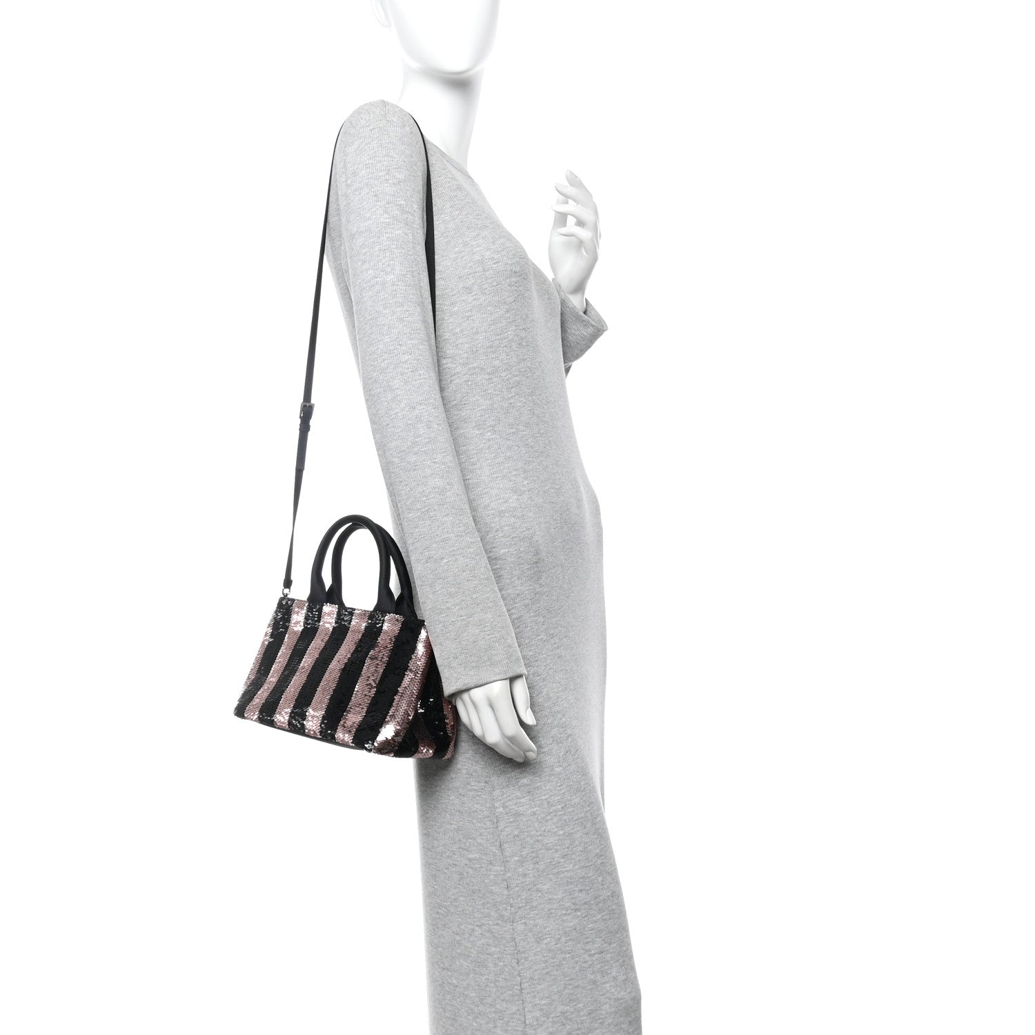 Prada Sequin Broccato Tote Black Cipria
