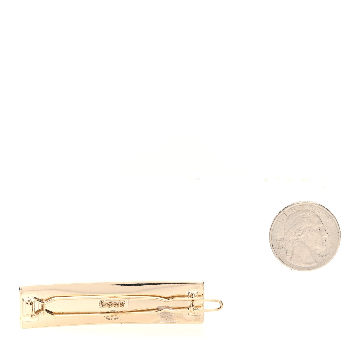 Metal Enamel Logo Hair Clip Gold