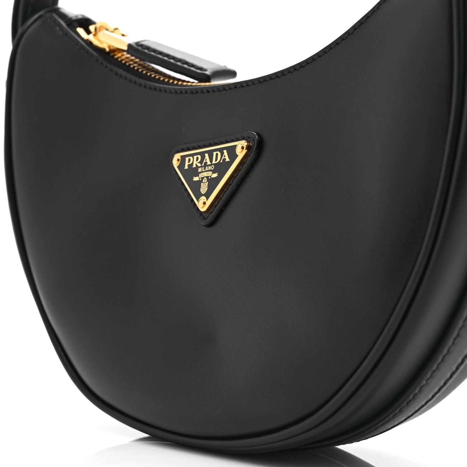 Prada Soft Calfskin Mini Arque Shoulder Bag Black