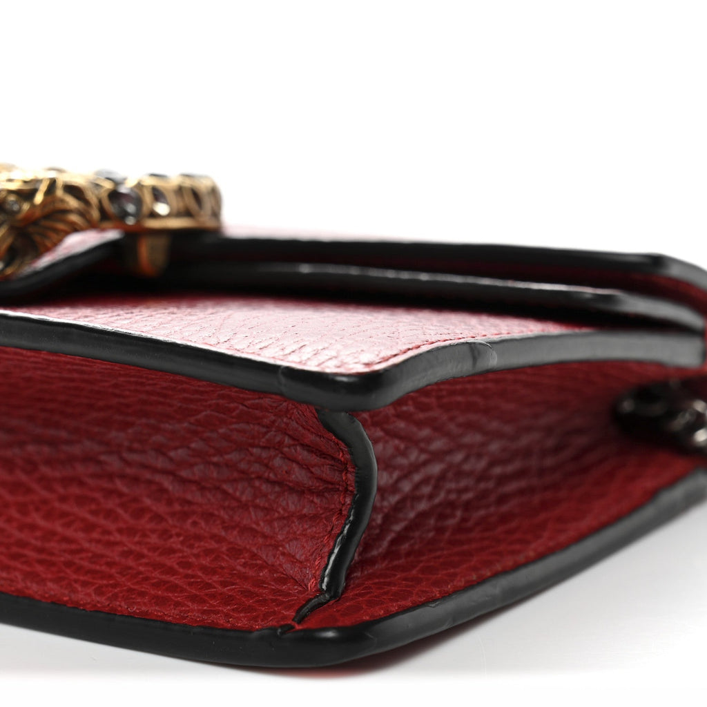 Gucci Calfskin Super Mini Dionysus Shoulder Bag Hibiscus Red