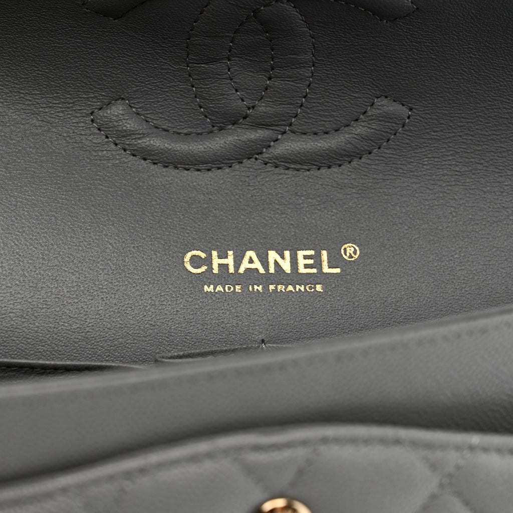 Chanel Caviar Quilted Medium Double Flap Grey