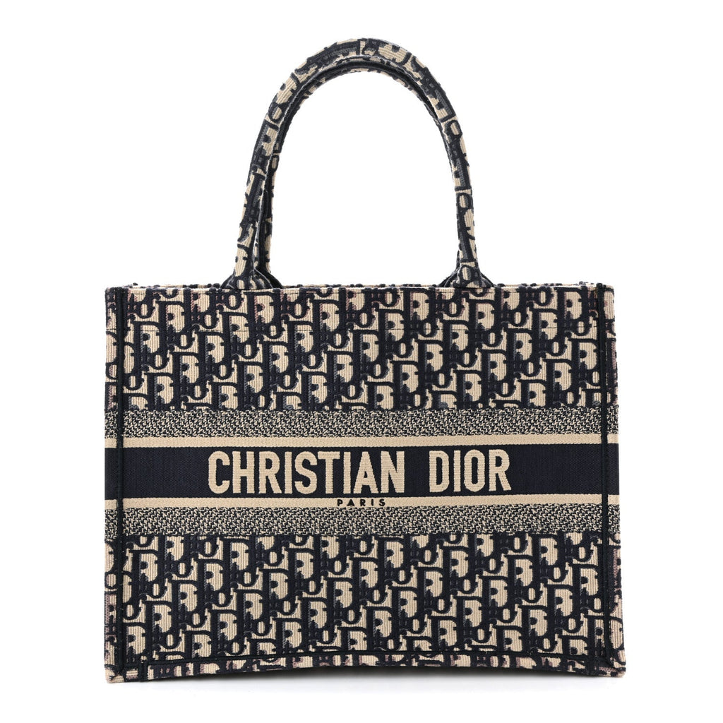 Christian Dior Oblique Medium Book Tote Blue Multicolor