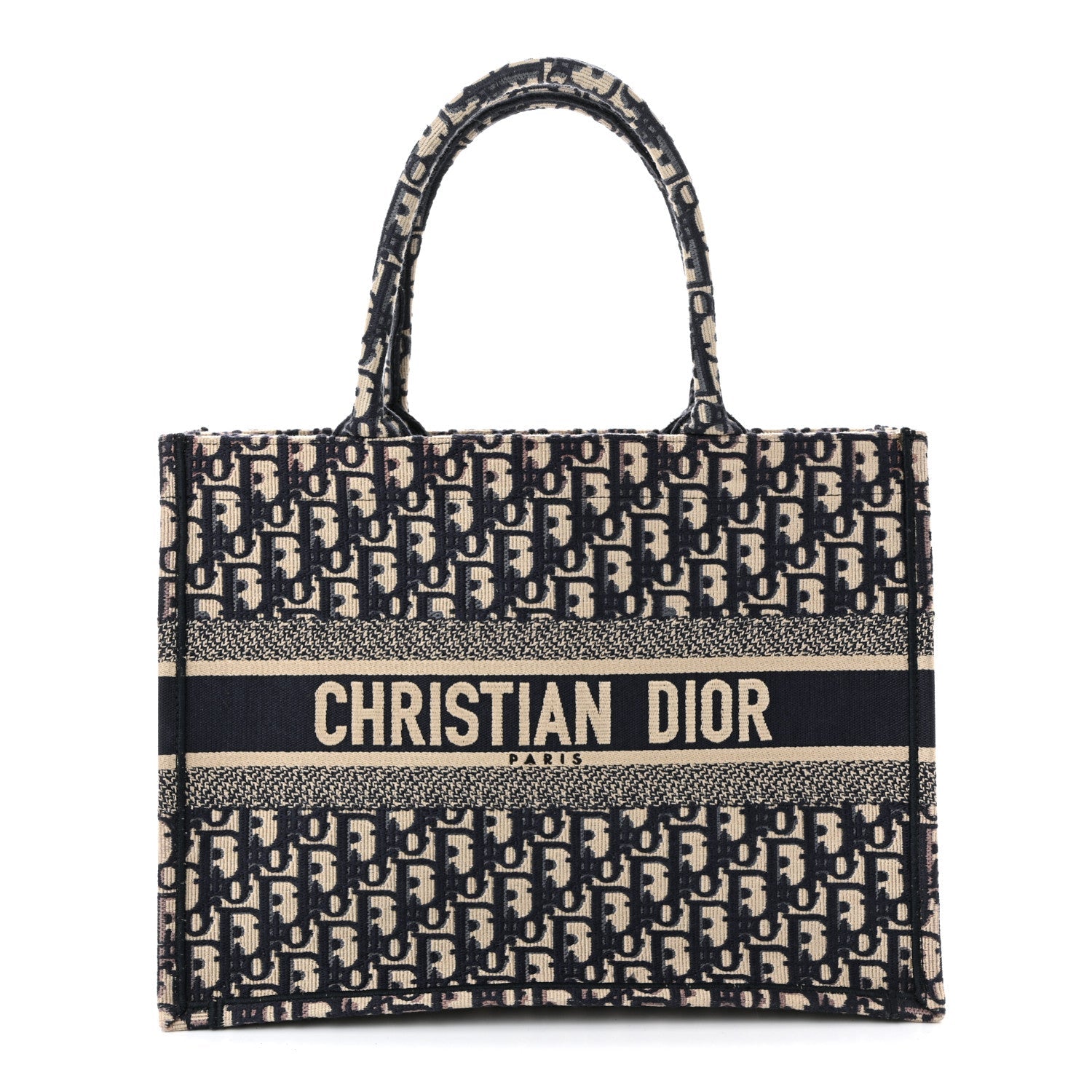Christian Dior Oblique Medium Book Tote Blue Multicolor