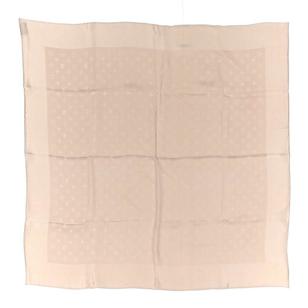 Louis Vuitton Silk Monogram Shawl Beige