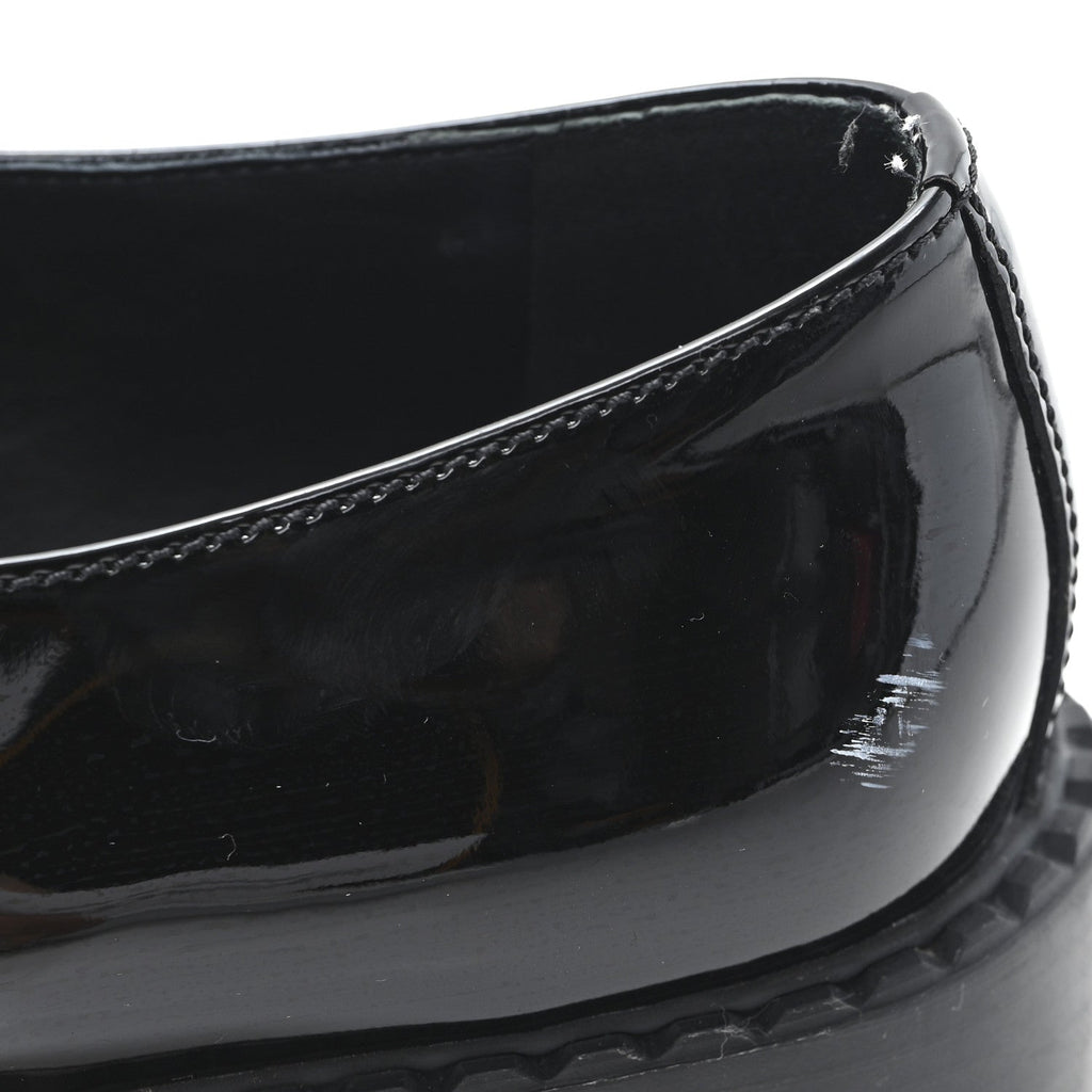 Prada Vernice Triangle 50mm Loafers 39.5 Black