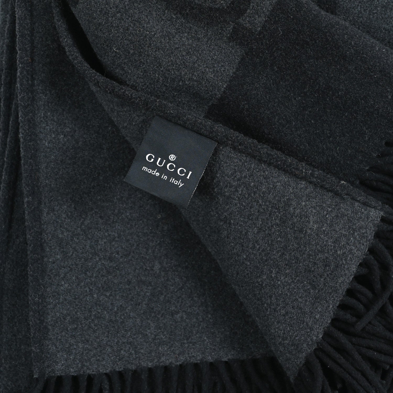 Gucci Wool Cashmere GG Monogram Blanket Black Grey