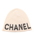 Cashmere Logo Beanie Hat White Grey