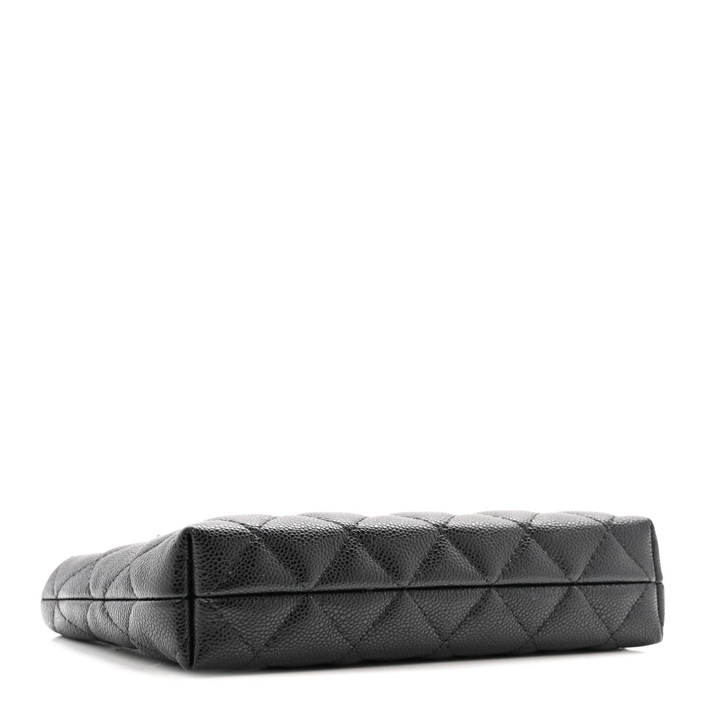 Chanel Caviar Quilted Classic Clutch Tote With Chain Black