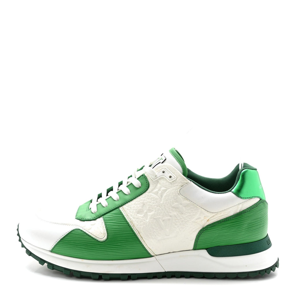Louis Vuitton Calfskin Empreinte Mens Run Away Sneakers 8 White Green