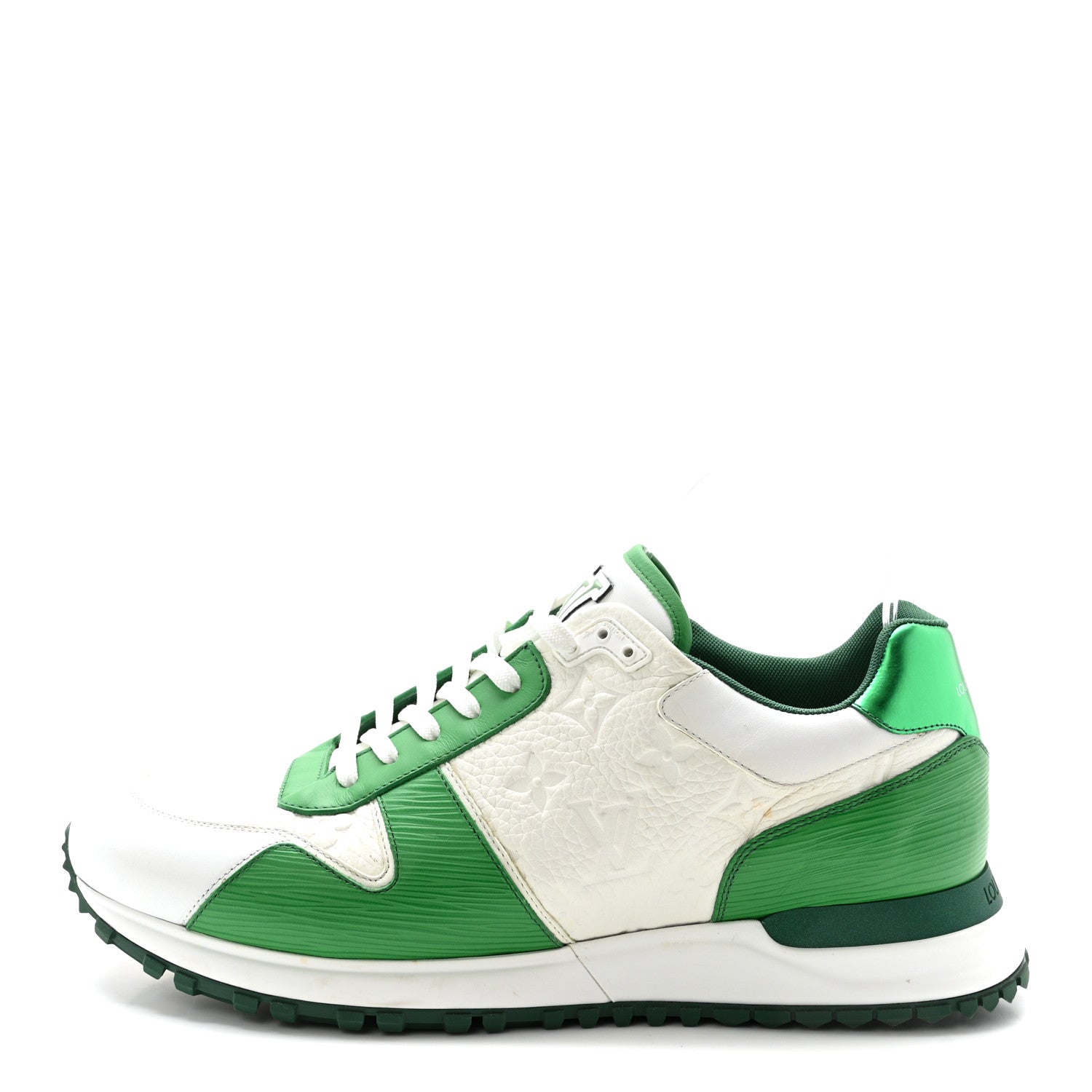 Louis Vuitton Calfskin Empreinte Mens Run Away Sneakers 8 White Green