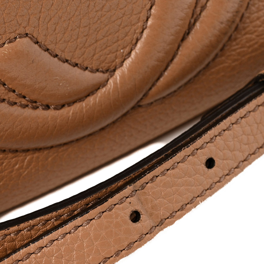 Gucci Pebbled Calfskin Small Soho Disco Bag Camelia