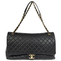 Chanel 2017 Black Calfskin XXL Single Flap Shoulder Bag