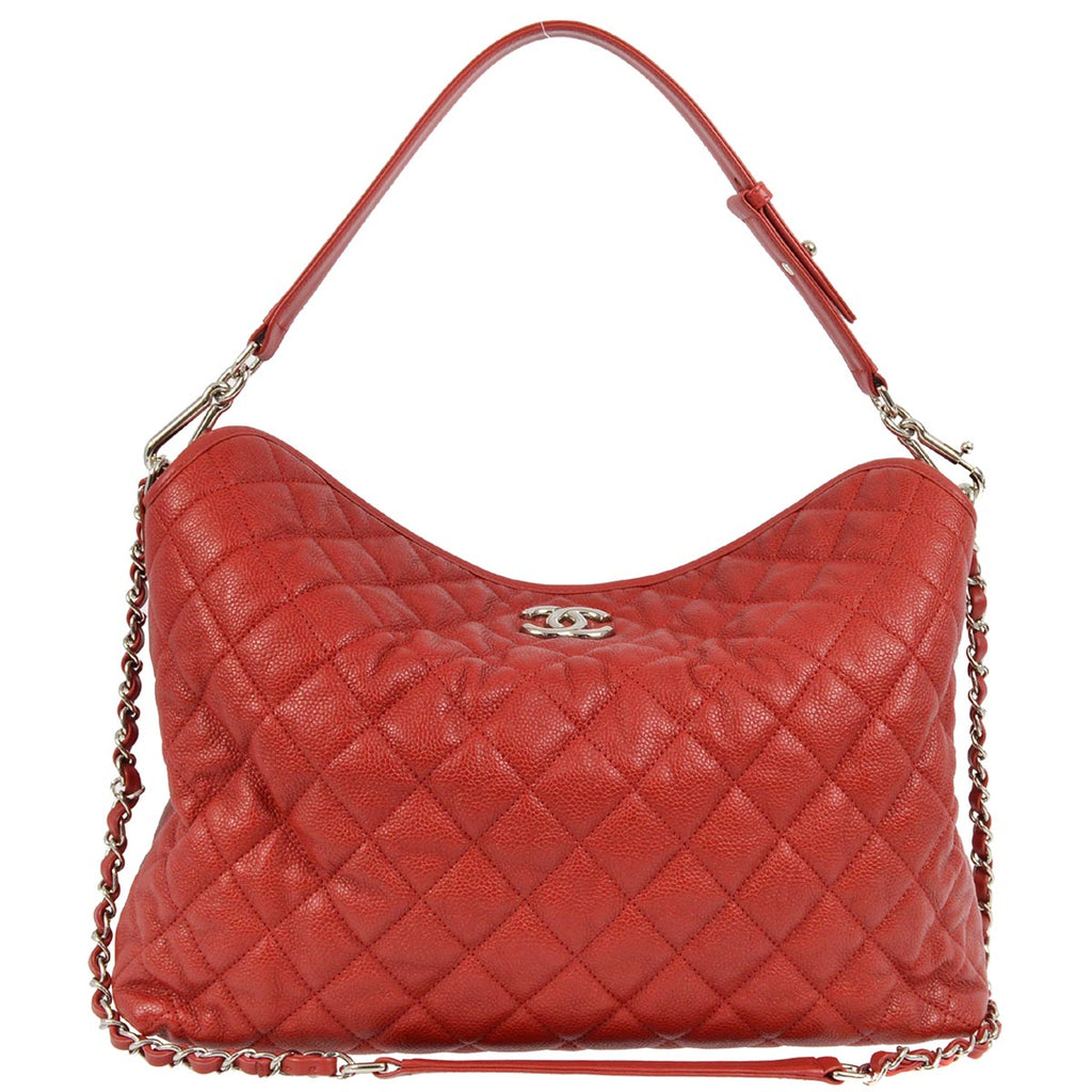 Chanel 2012-2013 Red Caviar 2way hobo Handbag