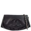 Chanel 2012 Black Caviar Half-Moon WOC Wallet