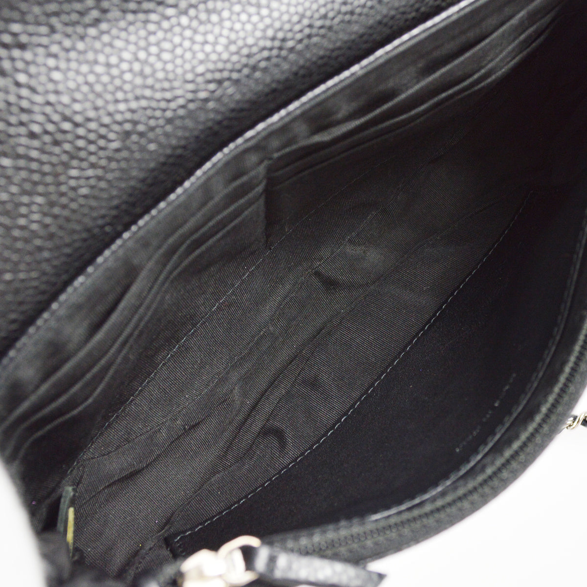 Chanel 2012 Black Caviar Half-Moon WOC Wallet
