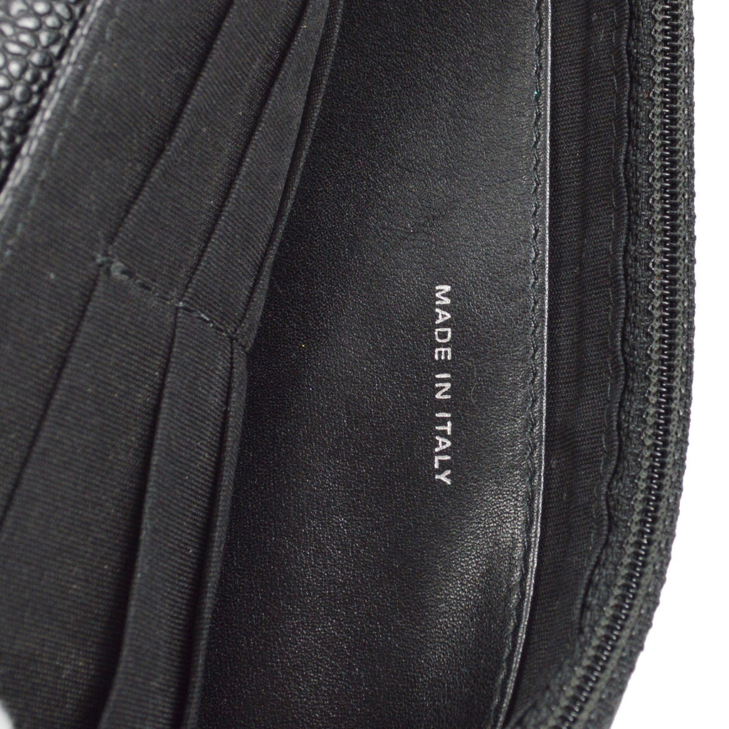 Chanel 2012 Black Caviar Half-Moon WOC Wallet