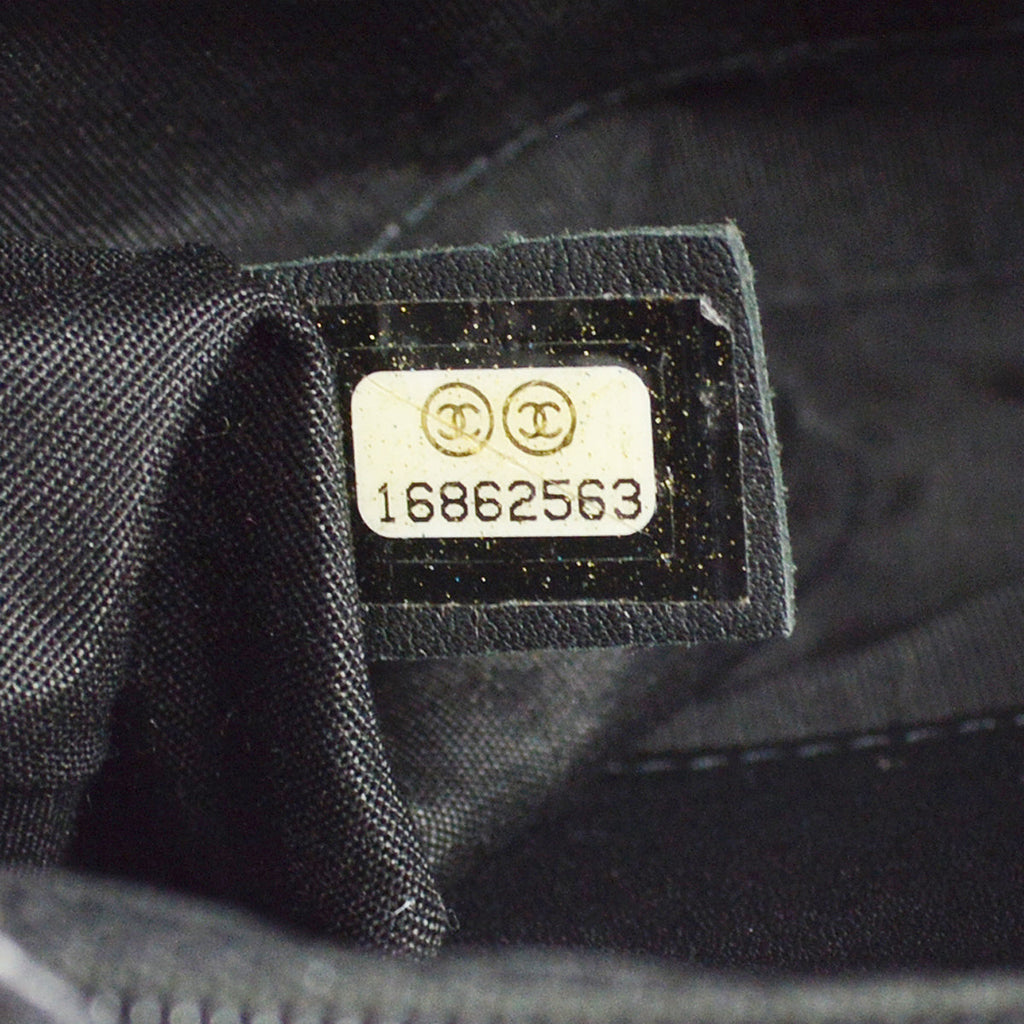 Chanel 2012 Black Caviar Half-Moon WOC Wallet