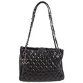 Chanel 2010-2011 Black Lambskin Chain Tote Handbag