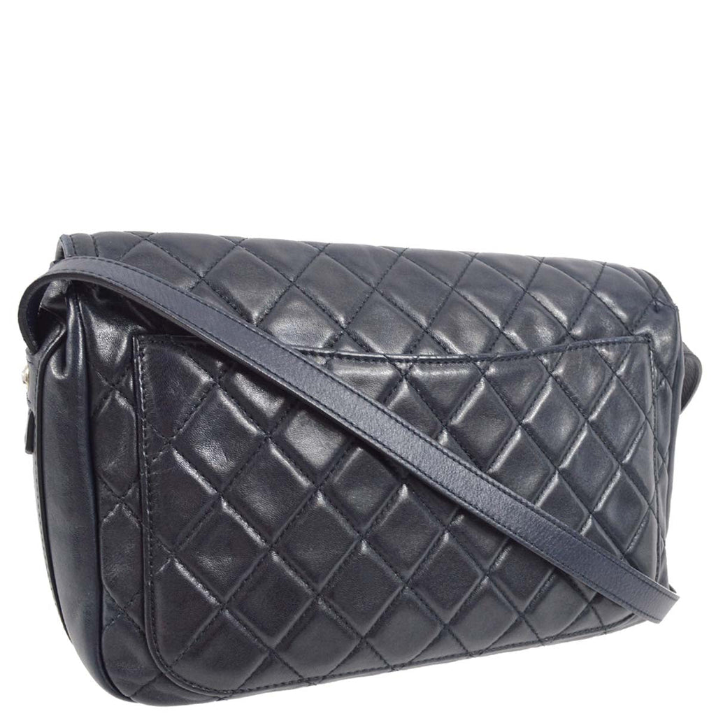 Chanel 2017 Navy Calfskin Shoulder Bag
