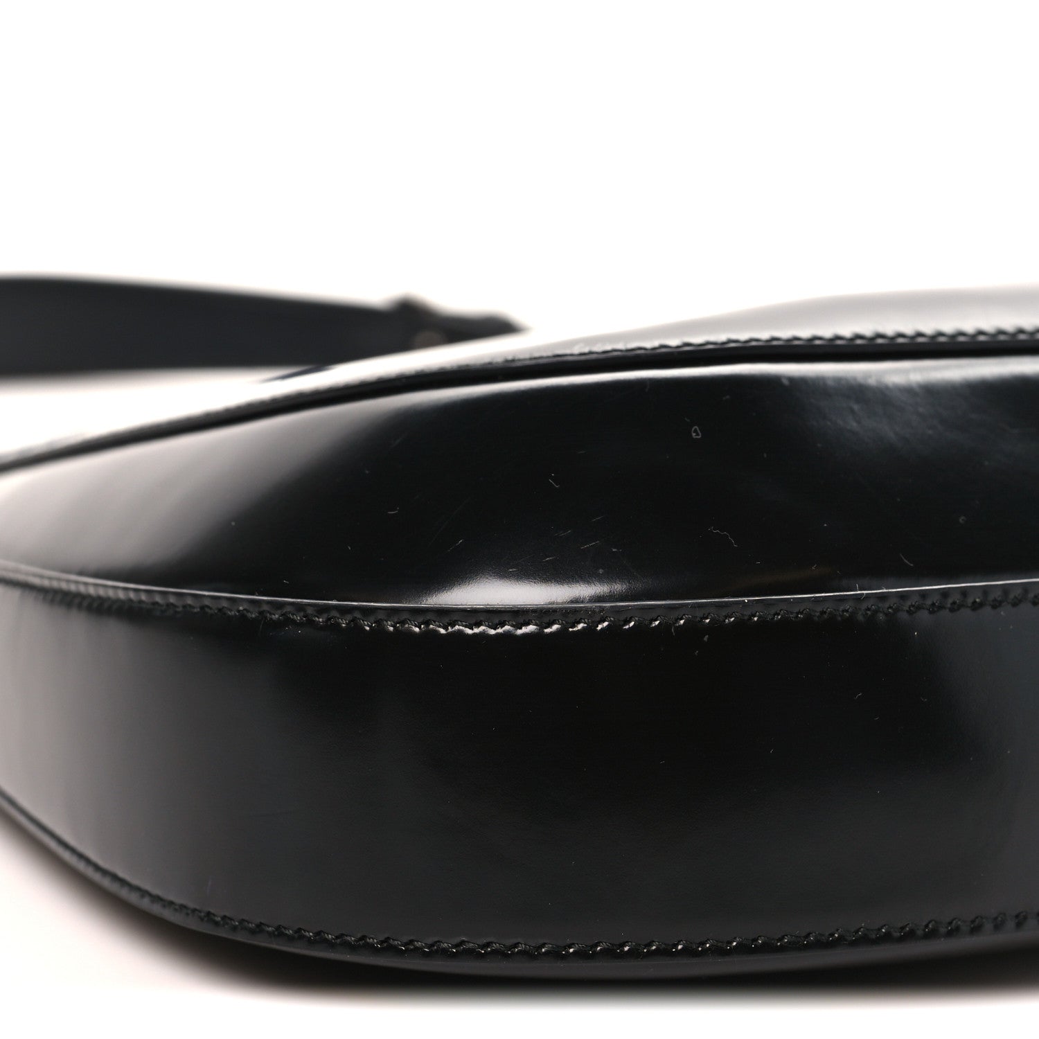 Prada Spazzolato Large Cleo Adjustable Strap Shoulder Bag Black