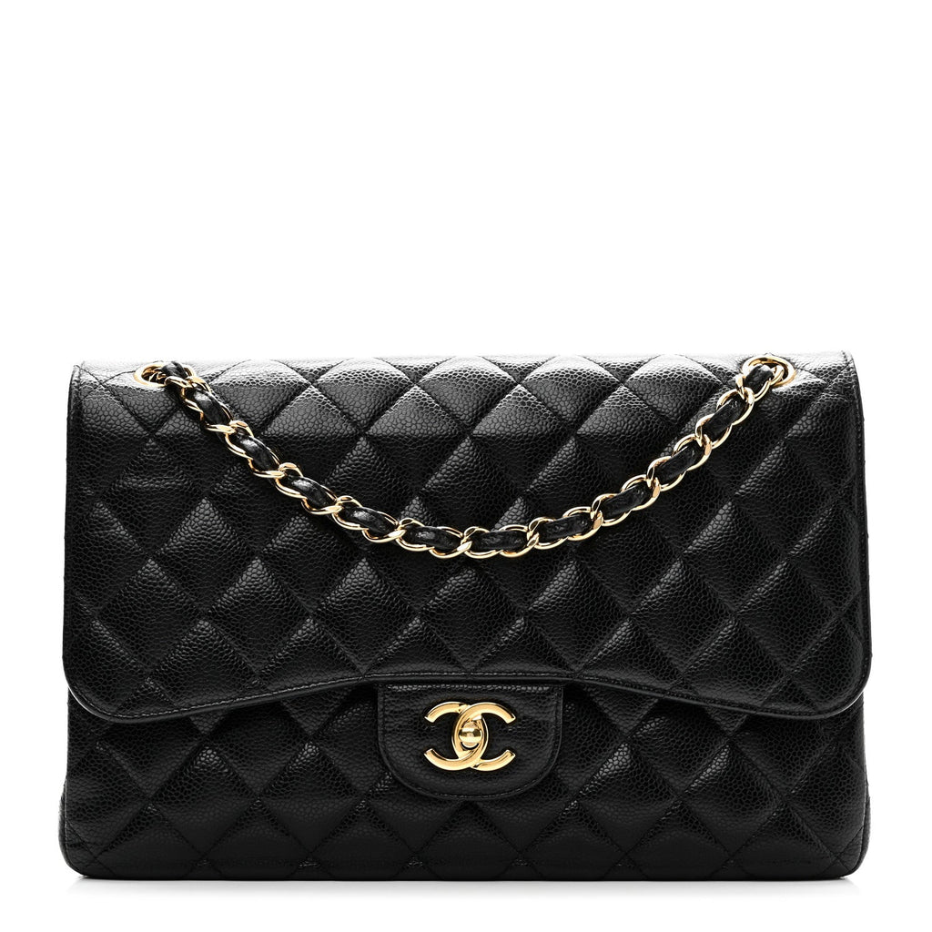 Chanel Caviar Quilted Jumbo Double Flap Black