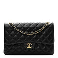 Chanel Caviar Quilted Jumbo Double Flap Black