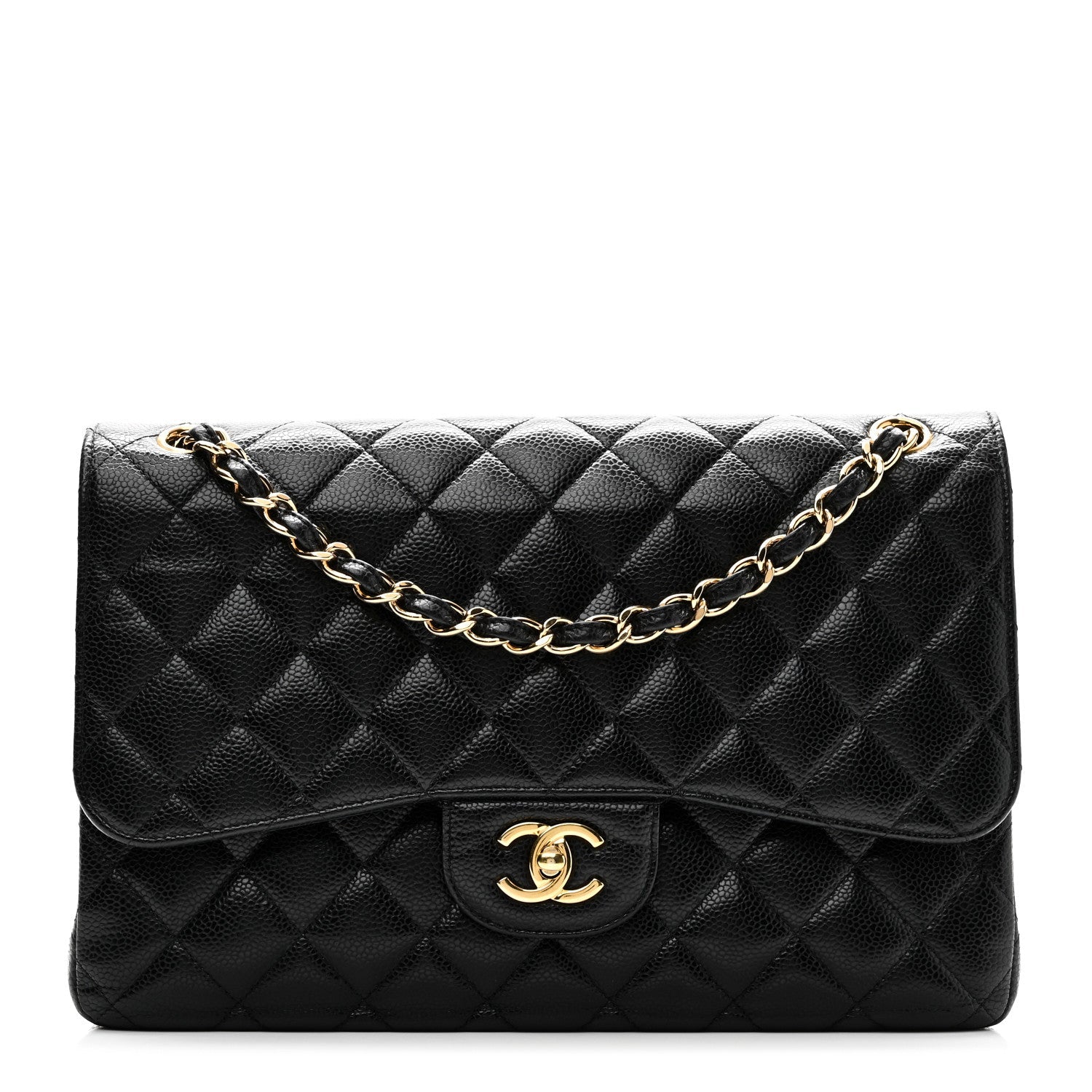 Chanel Caviar Quilted Jumbo Double Flap Black
